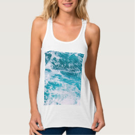 Blauwe oceaangolven tanktop
