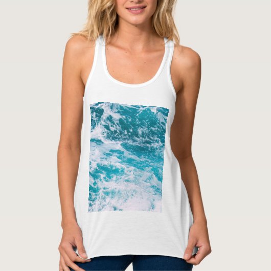 Blauwe oceaangolven tanktop (Voorkant)