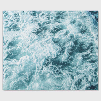 Blauwe oceaangolven textuur cadeaupapier