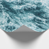 Blauwe oceaangolven textuur cadeaupapier (Hoek)