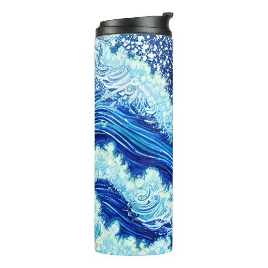 Blauwe oceaangolven thermosbeker (Gedraaid links)