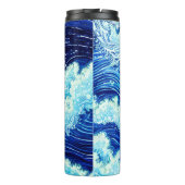 Blauwe oceaangolven thermosbeker (Achterkant)