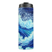 Blauwe oceaangolven thermosbeker (Voorkant)
