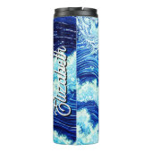 Blauwe oceaangolven thermosbeker (Achterkant)