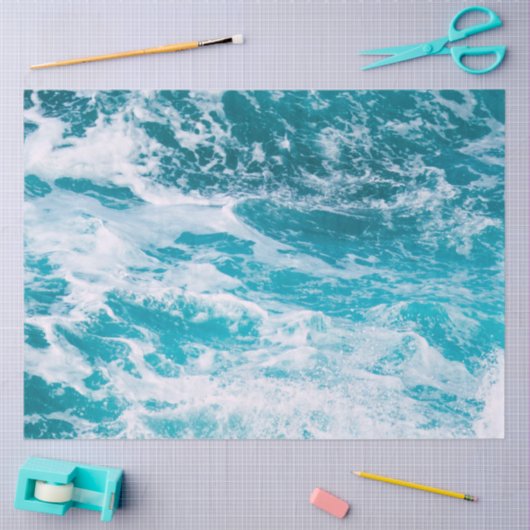 Blauwe oceaangolven tissuepapier (Craft)