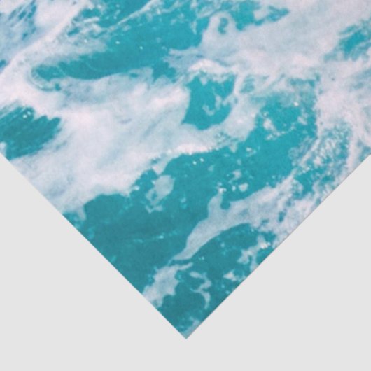 Blauwe oceaangolven tissuepapier (Detail)