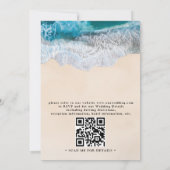 Blauwe Oceaangolven Tropisch Strand QR Code Trouwe Kaart (Achterkant)
