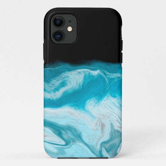 Blauwe oceaangolven Vloeiende kunst Case-Mate iPhone Case (Achterkant)