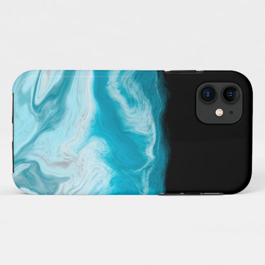 Blauwe oceaangolven Vloeiende kunst Case-Mate iPhone Case (Achterkant (horizontaal))