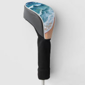 Blauwe Oceaangolven Waterverf Golfheadcover (Schuin)