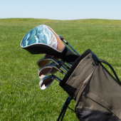 Blauwe Oceaangolven Waterverf Golfheadcover (Insitu)