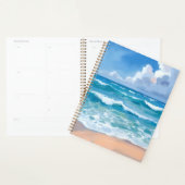 Blauwe Oceaangolven | Waterverf voor strandzee Planner (Display)