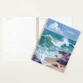 Blauwe Oceaangolven Waterverfschilderij Planner (Display)