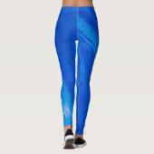 Blauwe Oceaangolven Zomer Leggings (Achterkant)