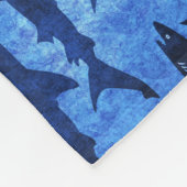 Blauwe oceaanhaai fleece deken (Hoek)