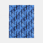 Blauwe oceaanhaai fleece deken (Voorkant)