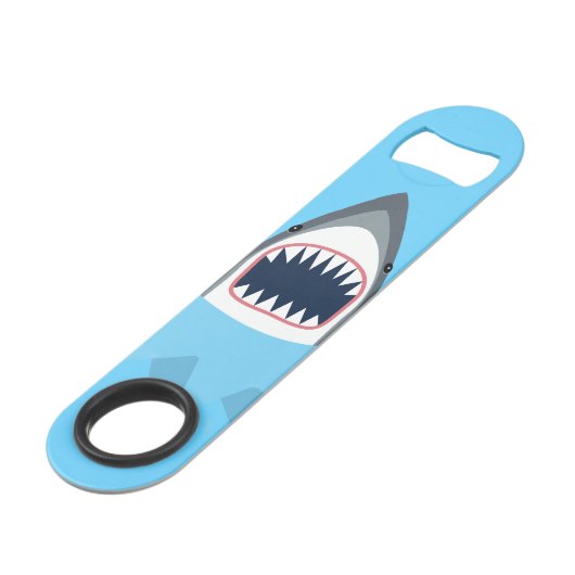 Blauwe oceaanhaai speed flessenopener (Achterkant Gekanteld)