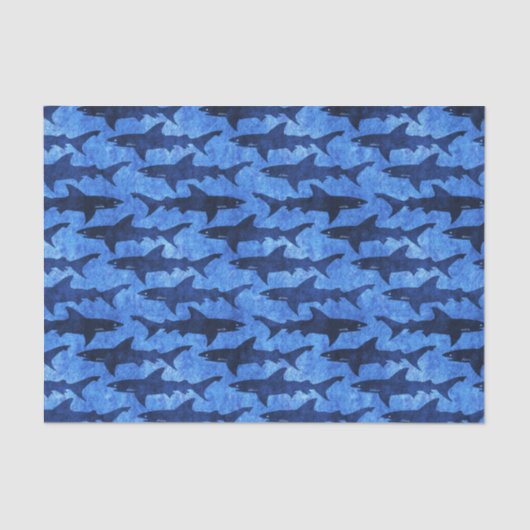 Blauwe oceaanhaai tissuepapier (Voorkant)