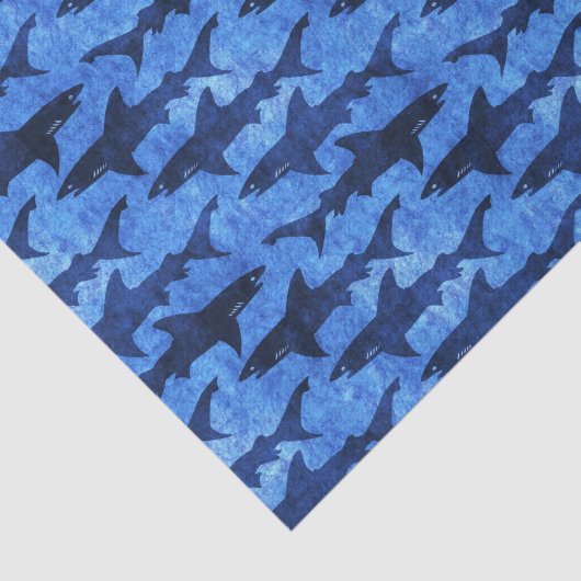 Blauwe oceaanhaai tissuepapier (Detail)