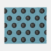 Blauwe oceaankleur fleece deken (Voorkant (Horizontaal))