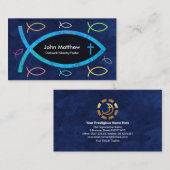 Blauwe oceaankleurige ijsjachvis Christelijke deeg Visitekaartje (Voorkant / Achterkant)