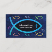 Blauwe oceaankleurige ijsjachvis Christelijke deeg Visitekaartje (Voorkant)
