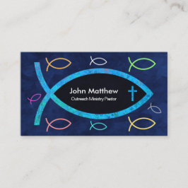 Blauwe oceaankleurige ijsjachvis Christelijke deeg Visitekaartje