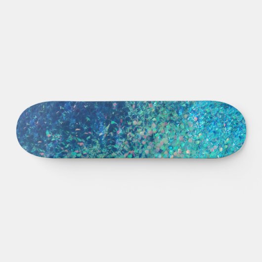 Blauwe oceaanklitter, 7¾" deck persoonlijk skateboard (Horizontaal)