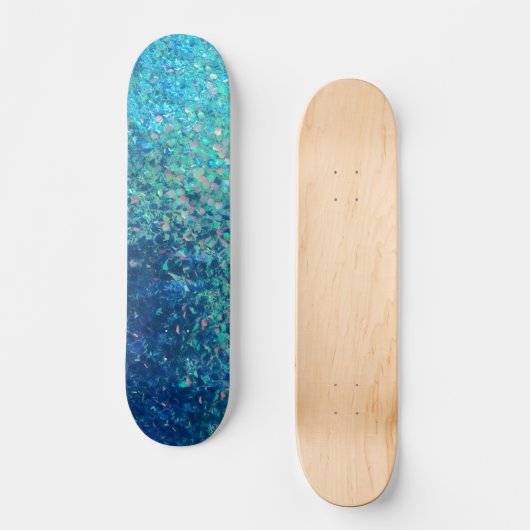 Blauwe oceaanklitter, 7¾" deck persoonlijk skateboard (Voorkant)