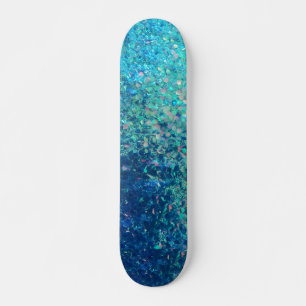 Blauwe oceaanklitter, 7¾" deck persoonlijk skateboard