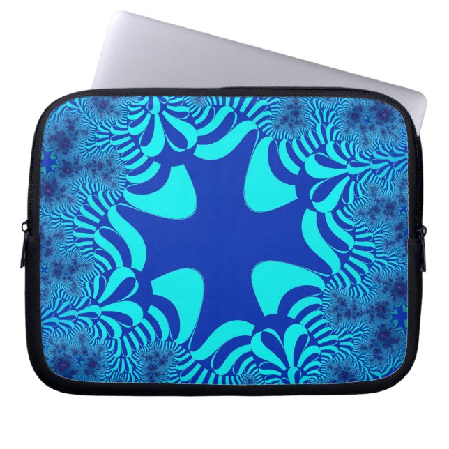 Blauwe oceaankruis laptop sleeve (Voorkant)