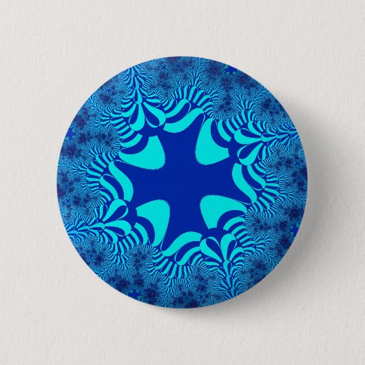 Blauwe oceaankruis ronde button 5,7 cm (Voorkant)
