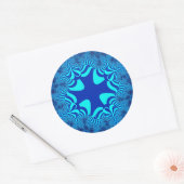 Blauwe oceaankruis ronde sticker (Envelop)