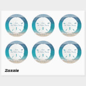 Blauwe oceaanmansband kerstmis ronde sticker (Vel)