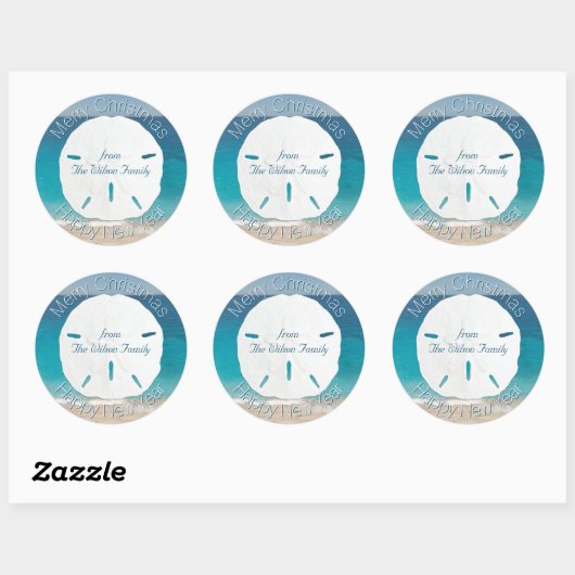 Blauwe oceaanmansband kerstmis ronde sticker (Vel)