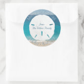 Blauwe oceaanmansband kerstmis ronde sticker (Tas)