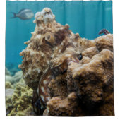 Blauwe oceaanoctopus koraal douchegordijn (Voorkant)