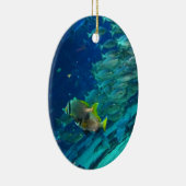 Blauwe oceaanschool voor vissen keramisch ornament (Rechts)