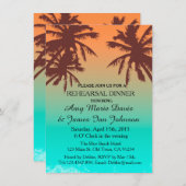 Blauwe oceaanstrandrepetitie nodigt strand2 uit kaart (Voorkant / Achterkant)