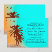 Blauwe oceaanstrandrepetitie nodigt strand2 uit kaart (Voorkant / Achterkant)