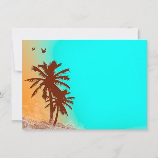 Blauwe oceaanstrandrepetitie nodigt strand2 uit kaart (Achterkant)