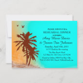 Blauwe oceaanstrandrepetitie nodigt strand2 uit kaart (Voorkant)