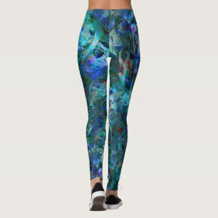 Blauwe Oceaanstromen Abstracte Leggings - groot pa