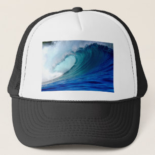 Blauwe oceaansurfgolf trucker pet