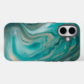 blauwe oceaanwerveling Case-Mate iPhone case (Achterkant (horizontaal))