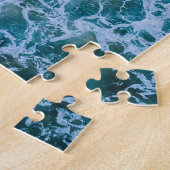 Blauwe oceaanzomerstrandgolven uitdagend legpuzzel (Zijkant)
