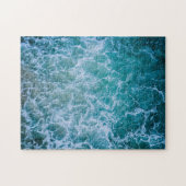 Blauwe oceaanzomerstrandgolven uitdagend legpuzzel (Horizontaal)