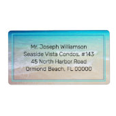Blauwe Ocean Beach Zand Printed Text Shipping Labe Etiket (Voorkant)