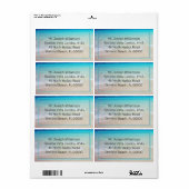 Blauwe Ocean Beach Zand Printed Text Shipping Labe Etiket (Full Sheet)