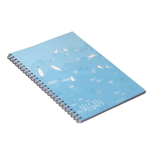 Blauwe Ocean Spiral notebook Notitieboek (Rechterzijde)